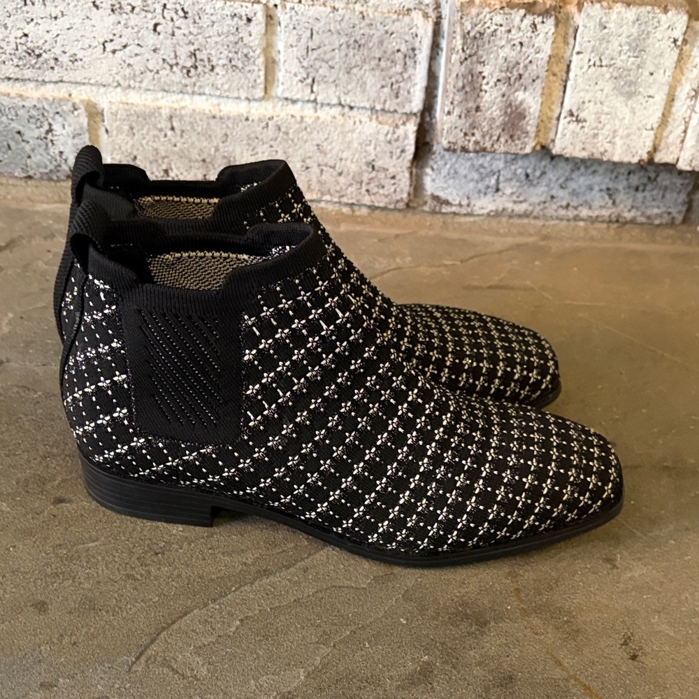 Stylish Black and White Ankle Boots